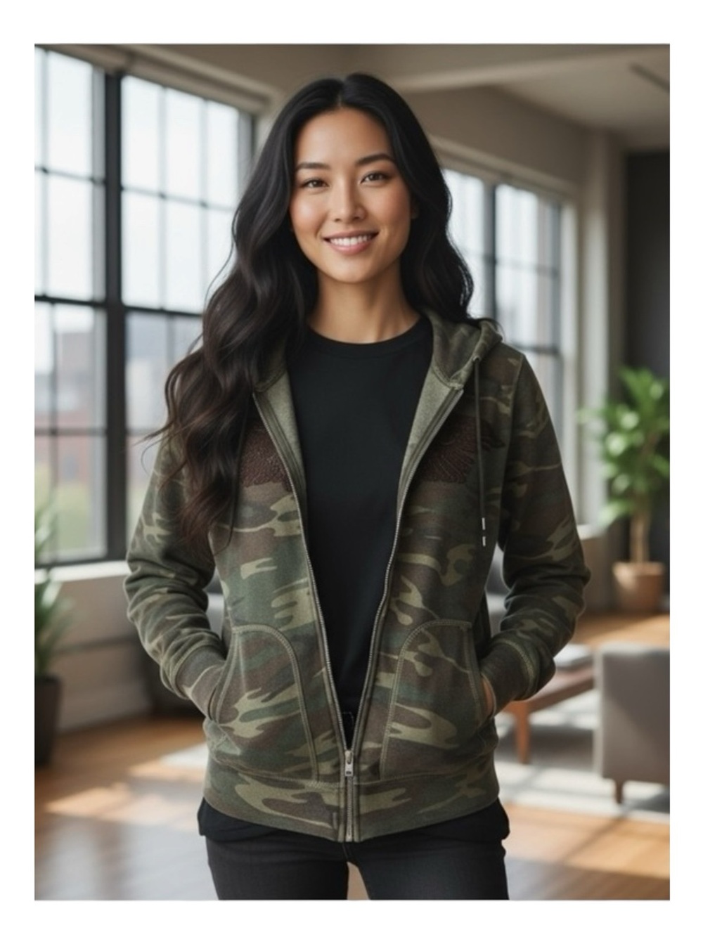 VHTF: new Lucky Brand シ Embroidered Winged Peace Sign Zip Hoodie Sweatshirt シ S - Picture 14 of 16